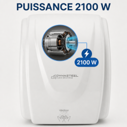 Profesionalus rankų džiovintuvas 2100 W ABS baltas — Džiovinimas 30 s