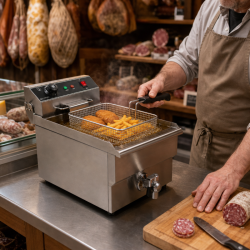 Fritezė profesionali 13 L 3000 W su išleidimu - Nerūdijantis plienas