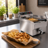Fritezė profesionali 13 L 3000 W su išleidimu - Nerūdijantis plienas