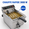 Friteuse Professionnelle 13 L 3000 W avec Vidange - Inox