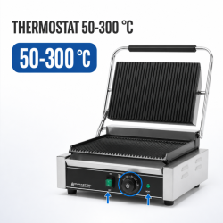 Grill Panini Pro 2200 W Rainuré 340x220 mm Inox