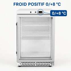 Mini šaldymo spinta su stiklinėmis durimis 170 L 0/+8 °C - Dynasteel