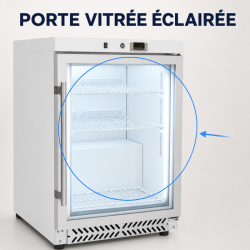 Mini šaldymo spinta su stiklinėmis durimis 170 L 0/+8 °C - Dynasteel