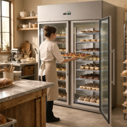 Teigiama šaldymo spinta 1400 L 2 stiklinės durys GN 2/1