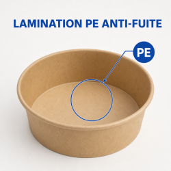 Bol à Salade Kraft 500 ml Ø 150 mm — Lot de 300