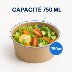 Kraft salotų dubuo 750 ml Ø150 mm — 300 vnt. rinkinys