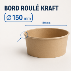 Kraft salotų dubuo 750 ml Ø150 mm — 300 vnt. rinkinys