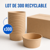 Kraft salotų dubuo 750 ml Ø150 mm — 300 vnt. rinkinys