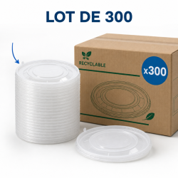 Couvercle PET Ø 165 mm pour Bol Salade 1300 ml - x300