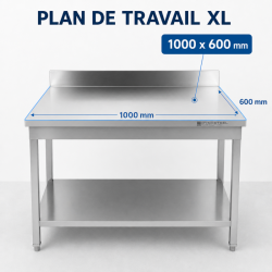 Stalas Inox 1000x600 mm Su Atlošu ir Apatine Lentyna