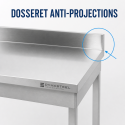 Stalas Inox 1000x600 mm Su Atlošu ir Apatine Lentyna