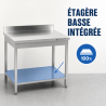 Stalas Inox 1000x600 mm Su Atlošu ir Apatine Lentyna