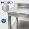 Stalas Inox 1000x600 mm Su Atlošu ir Apatine Lentyna