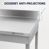 Table Inox 1600x600 mm Dosseret et Étagère Basse