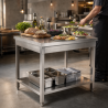 Table Inox 800x600 mm avec Étagère Basse — Pro