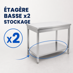 Stalas Inox 1200x700 mm su apatiniu lentyna — Pro CHR