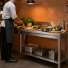 Stainless Steel Table 1400x700 mm with Backsplash and Lower Shelf
