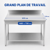 Stainless Steel Table 1400x700 mm with Backsplash and Lower Shelf