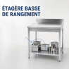 Table Inox 1400x700 mm Dosseret et Étagère Basse