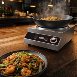Wok indukcijai Pro 3500 W nerūdijantis plienas — Įgaubta zona Ø227