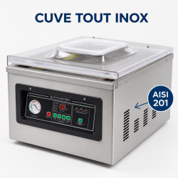 Vakuuminė pakavimo mašina su gaubtu 900 W - Suvirinimas 400 mm Nerūdijantis plienas