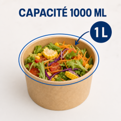 Kraft salotų dubuo 1000 ml Ø 150 mm - Rinkinys iš 300
