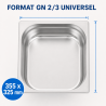 Bac Gastro GN 2/3 Inox 9 L - Gylis 100 mm