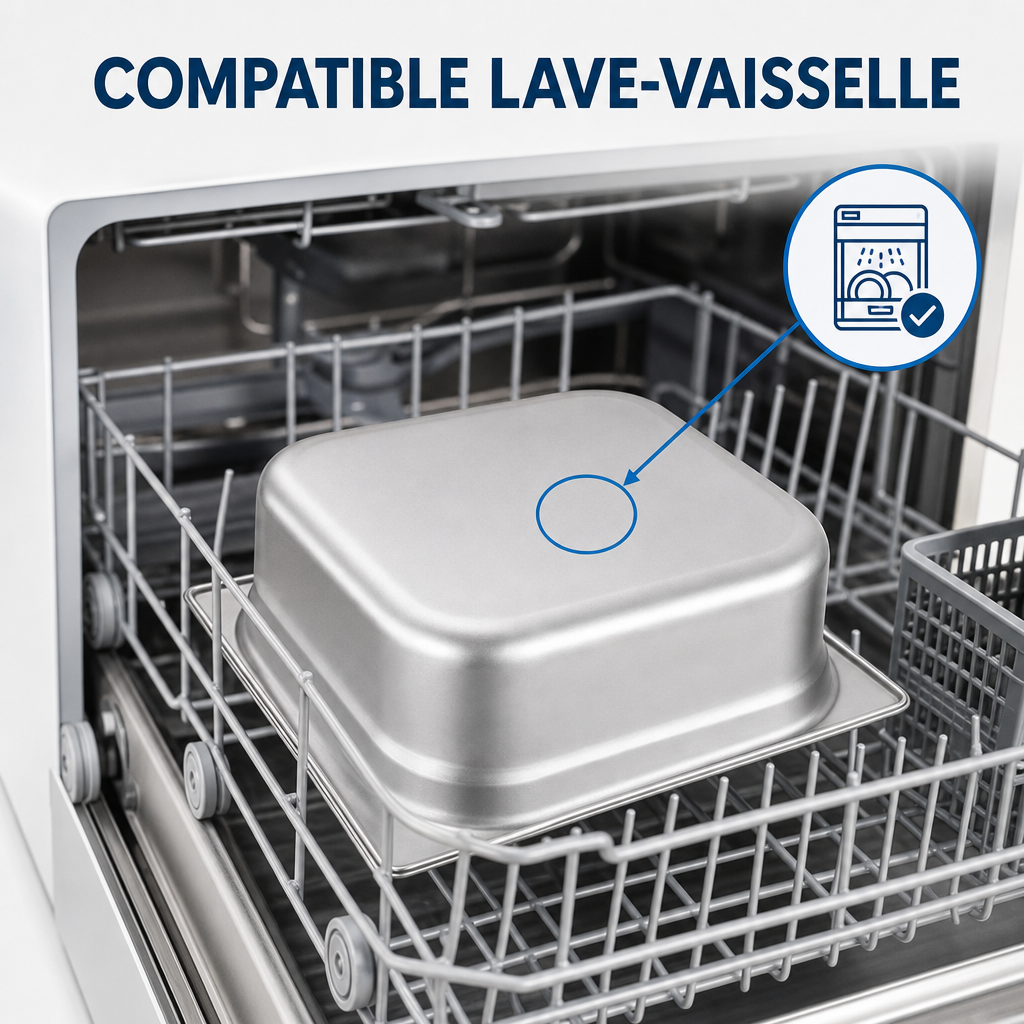 Bac Gastro GN 2/3 Inox 9 L - Profondeur 100 mm