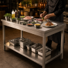 Stalas Inox 1600 x 600 mm su apatiniu lentyna — AISI 201