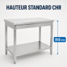 Stalas Inox 1600 x 600 mm su apatiniu lentyna — AISI 201