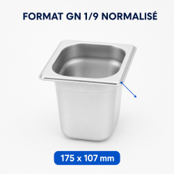 Bac Gastro GN 1/9 Nerūdijantis plienas - Gylis 150 mm - 1,4 L
