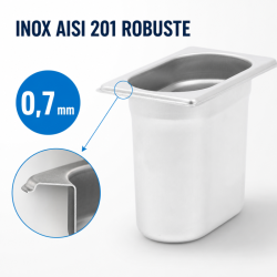Bac Gastro GN 1/9 Nerūdijantis plienas - Gylis 150 mm - 1,4 L