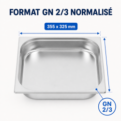 Bac Gastro GN 2/3 Nerūdijantis plienas 65 mm 5,5 L — Bac Gastronorme Pro
