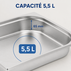 Bac Gastro GN 2/3 Nerūdijantis plienas 65 mm 5,5 L — Bac Gastronorme Pro