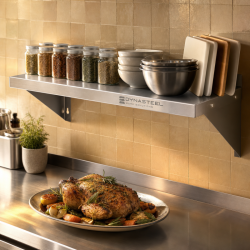 Étagère Murale Inox 800 x 300 mm avec Dosseret