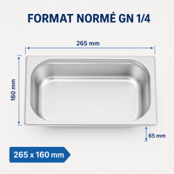 Bac Gastro GN 1/4 Inox — Gylis 65 mm — 1,8 L