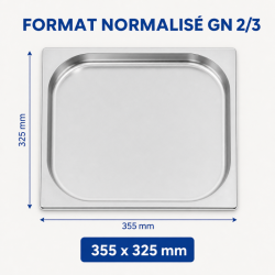 Bac Gastro GN 2/3 Inox — Gylis 20 mm, 1,35 L