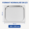 Bac Gastro GN 2/3 Inox — Gylis 20 mm, 1,35 L