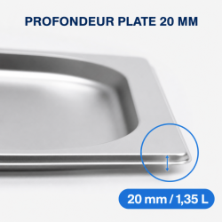 Bac Gastro GN 2/3 Inox — Gylis 20 mm, 1,35 L