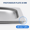 Bac Gastro GN 2/3 Inox — Gylis 20 mm, 1,35 L