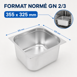 Bac Gastro GN 2/3 Inox 13 L - Gylis 150 mm