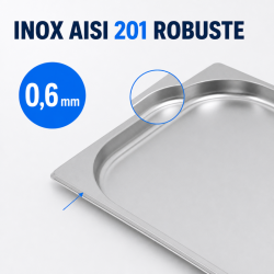 Bac Gastro GN 2/3 Inox — Gylis 20 mm, 1,35 L