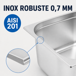 Bac Gastro GN 2/3 Inox 13 L - Gylis 150 mm