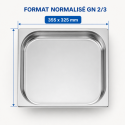 Bac Gastro GN 2/3 Inox — 40 mm, 3 L, Indaplovė