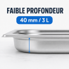 Bac Gastro GN 2/3 Inox — 40 mm, 3 L, Indaplovė