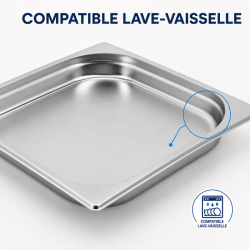 Bac Gastro GN 2/3 Inox — 40 mm, 3 L, Indaplovė