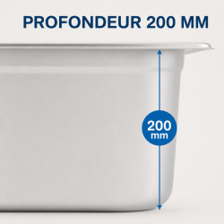 Bac Gastro GN 2/3 Inox 18 L - Gylis 200 mm