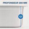 Bac Gastro GN 2/3 Inox 18 L - Gylis 200 mm
