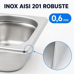 Bac Gastro GN 1/9 Inox - Gylis 65 mm - 0,6 L