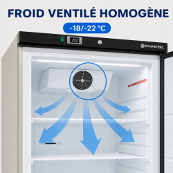 Nerūdijančio plieno šaldiklio spinta 510 L ventiliuojama -18/-22 °C